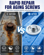 Metal Roof Bolt Caps, No Screw Removal Seals Over Existing Screws Heads Required Watertight Seal for Metal Roofing Protection Against Future Leaks Durable Aluminum Zinc for Home Projects (150)