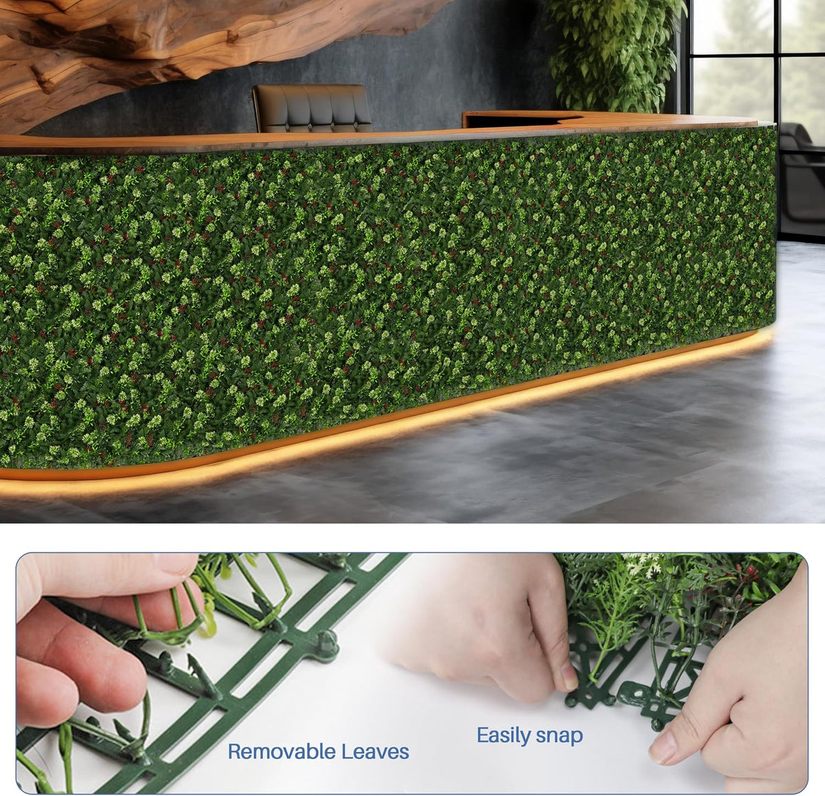 ECOOPTS 20"x20" Faux Ivy Privacy Fence Screen Artificial Boxwood Panels Topiary Hedge Plants for Indoor Outdoor Decoration, #16 Mixed Leaves, 15 Packs