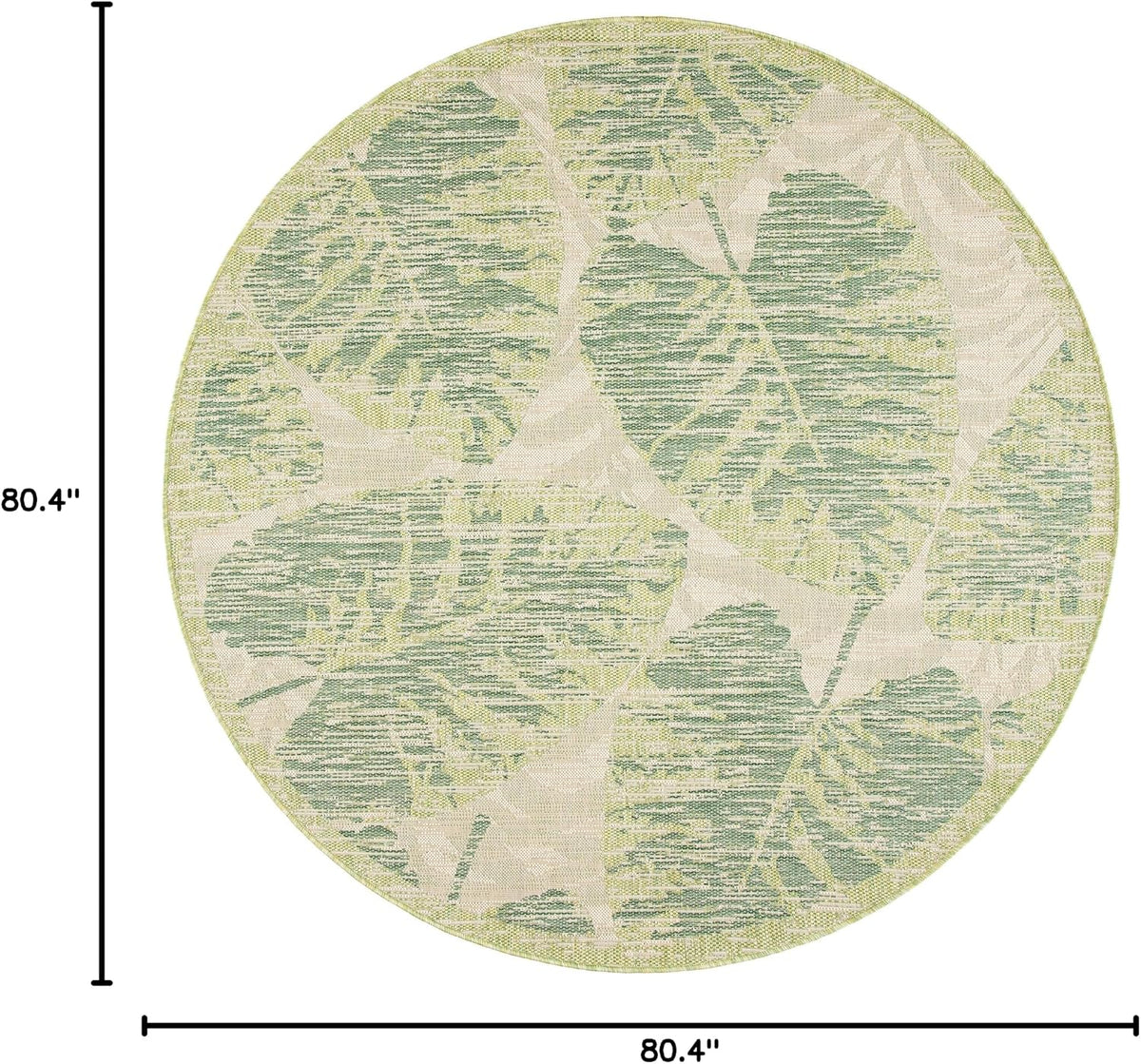 SAFAVIEH Washable Rug Outdoor Courtyard Collection - 6'7" Round, Green & Beige, Non-Shedding & Easy Cleaning, Ideal for Patio, Backyard, Mudroom (CY7556-21812)