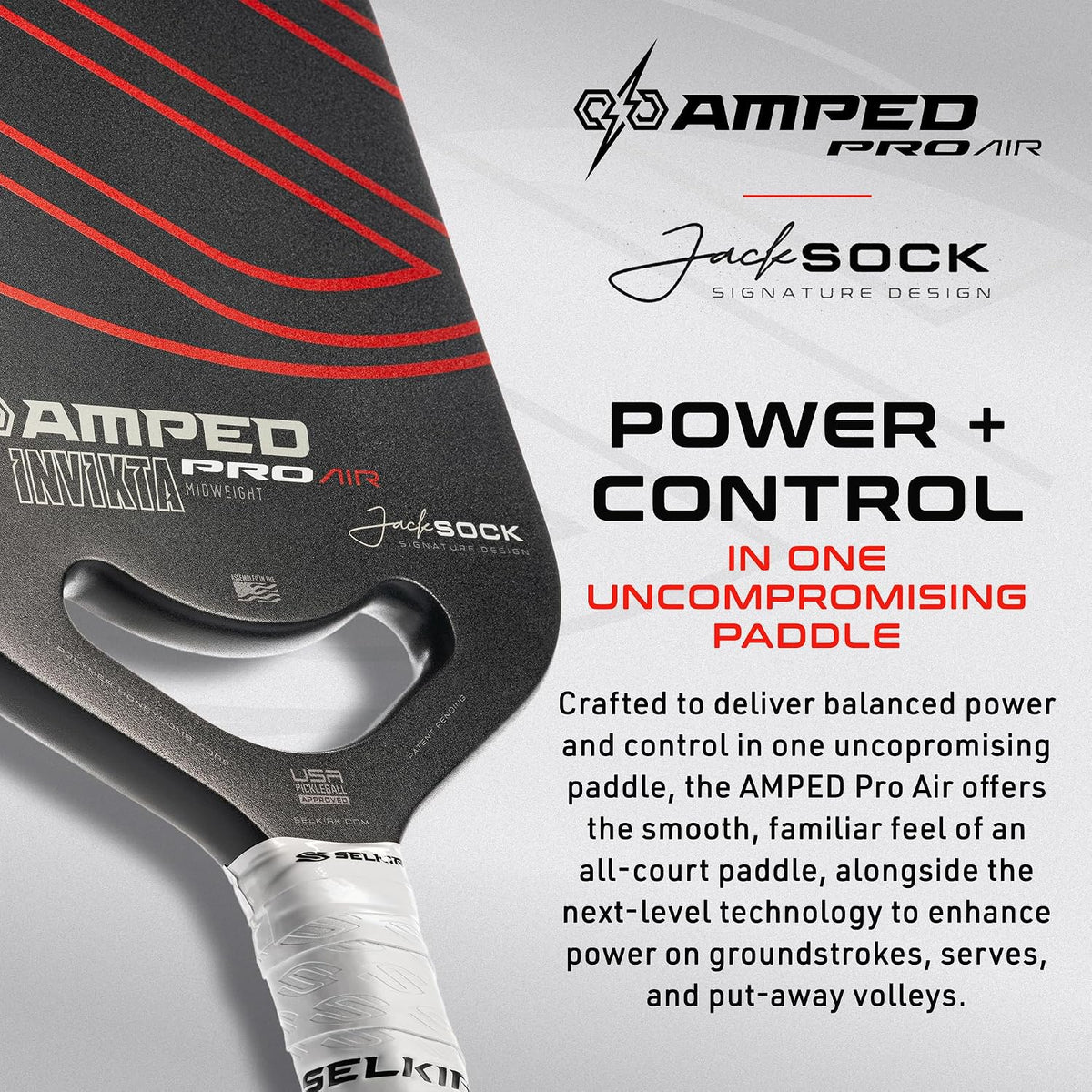 Selkirk Sport Amped Pickleball Paddles | Fiberglass | Polypropylene X5 Core