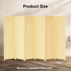JOSTYLE Bamboo Room Divider, 6-Panel Folding Privacy Screen, 6 ft. Tall