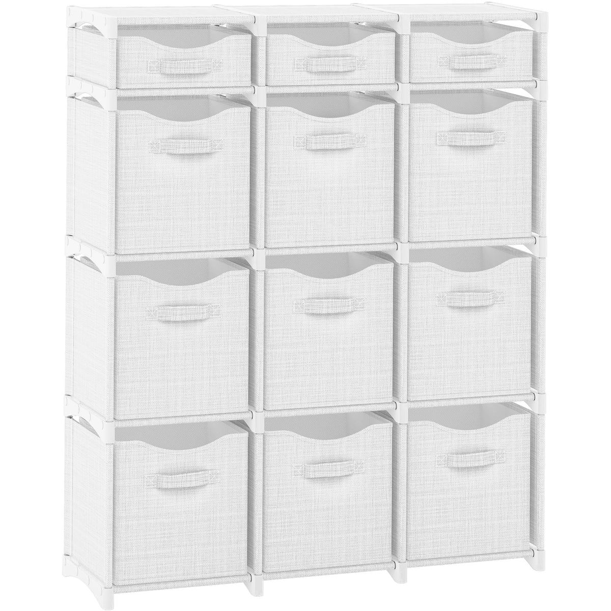 Cube Storage Organizer with Storage Bins Included - The Perfect Closet Organizers and Storage Solution. Includes 12 Storage Cubes, Great For Toy Storage, Closet Storage, Clothes Storage (Grey)