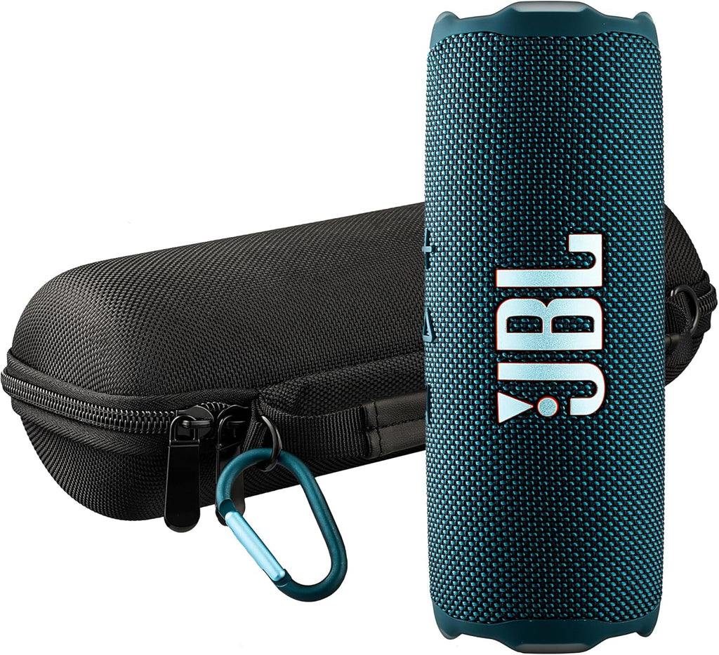 JBL FLIP 7 (Blue) Waterproof Portable Speaker Bundle with X-Halo Hardcase (Black)