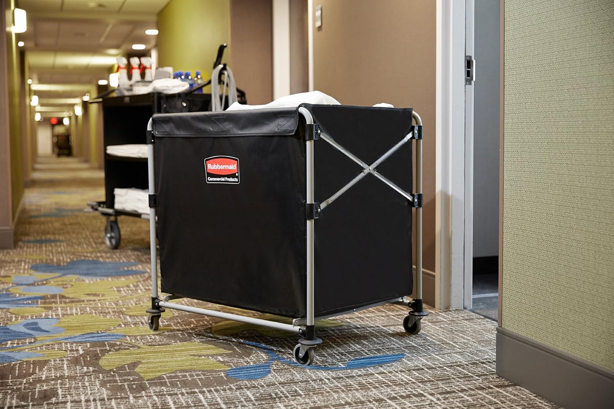 Rubbermaid Commercial Products Collapsible X-Cart, Black, 8 Bushel