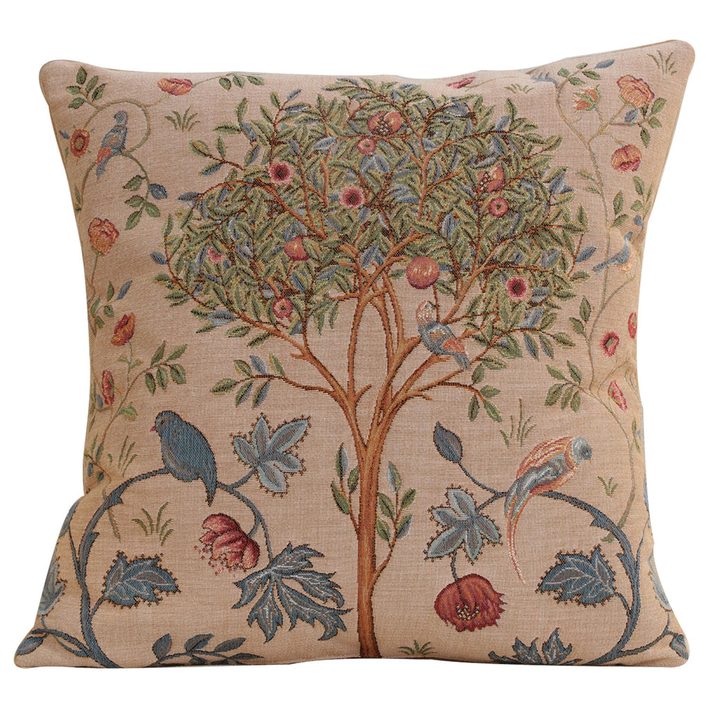 William Morris Kelmscott Tree Blue Tapestry Throw Pillow Cover 19 x 19 in