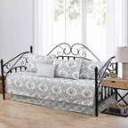 HESTIN 4Pcs Sky Blue Scallop Daybed Cover Set 75"x39" Petunia Embroidery