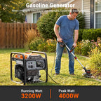 4400 Watts Open Frame Inverter Generator, Gas Powered Portable Generator for Home Backup, RV Ready 30A Outlet, ECO Mode, Quiet Operation, Low Oil Shutoff, Emergency Power, EPA Compliant