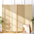 JOSTYLE 6 Panel Folding Privacy Screen 6ft Bamboo Freestanding Room Divider