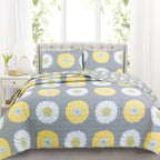 Cozy Line Home Fashions Bloom Floral Blue Rose Spring Reversible Quilt Bedding Set, Coverlet Bedspread Lightweight for All Seasons (Pink Garden, Queen - 6 Piece)