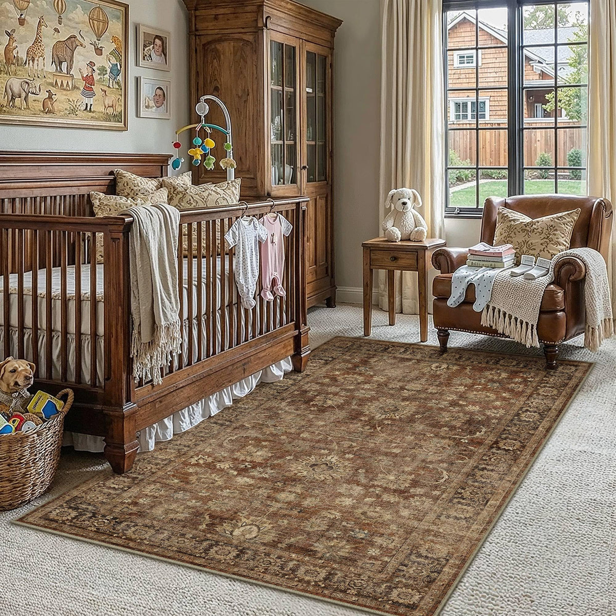 HUGEAR 8x10 Beige Neutral Area Rugs Washable Rug Carpet