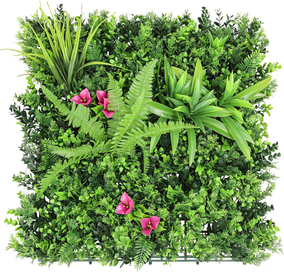 ECOOPTS 20"x20" Faux Ivy Privacy Fence Screen Artificial Boxwood Panels Topiary Hedge Plants for Indoor Outdoor Decoration, 12 Mixed Leaves, 20 Packs