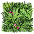ECOOPTS 20"x20" Faux Ivy Privacy Fence Screen Artificial Boxwood Panels Topiary Hedge Plants for Indoor Outdoor Decoration, #16 Mixed Leaves, 15 Packs
