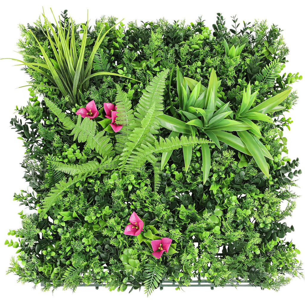 ECOOPTS 20"x20" Faux Ivy Privacy Fence Screen Artificial Boxwood Panels Topiary Hedge Plants for Indoor Outdoor Decoration, #8 Mixed Leaves, 18 Packs