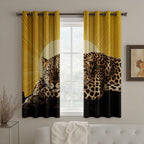 Sun Leopard Curtains 2 Panels, Sunburst Cheetah Blackout Curtains