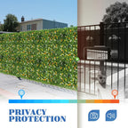 ECOOPTS 40"x40" Faux Ivy Privacy Fence Screen Artificial Boxwood Panels Topiary Hedge Plants for Indoor Outdoor Decoration, #6 Mixed Leave, 3 Packs