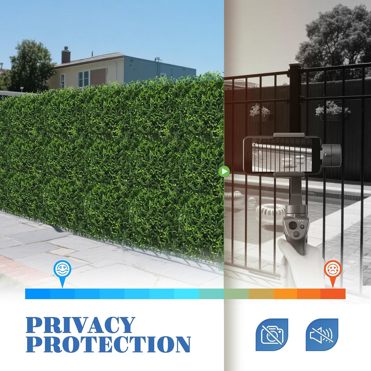 ECOOPTS 20"x20" Faux Ivy Privacy Fence Screen Artificial Boxwood Panels Topiary Hedge Plants for Indoor Outdoor Decoration, #9 Mixed Leaves, 23 Packs