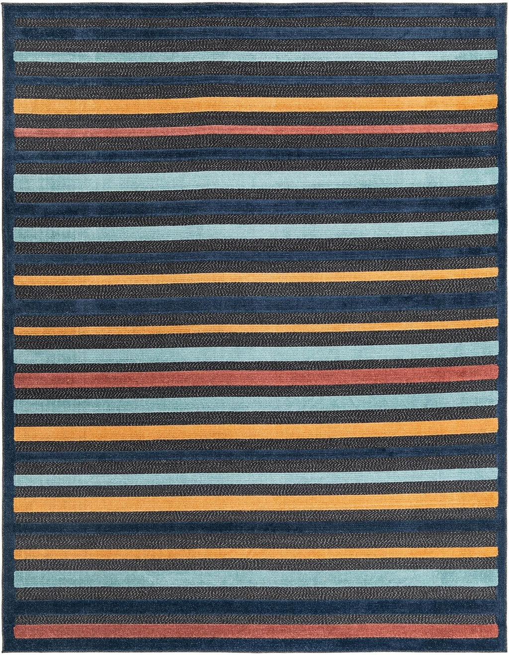 Unique Loom Belize Outdoor Collection Area Rug - Altun (7' 10" x 10' Rectangle, Charcoal/ Light Blue)