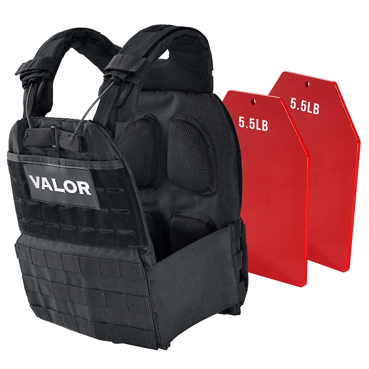 Valor Fitness Weighted Training Vest with Weight Plates - Adjustable Shoulder Pads - 14, 20 or 30 lbs - Endurance Strength Cross Training Rucking Running -WV Series