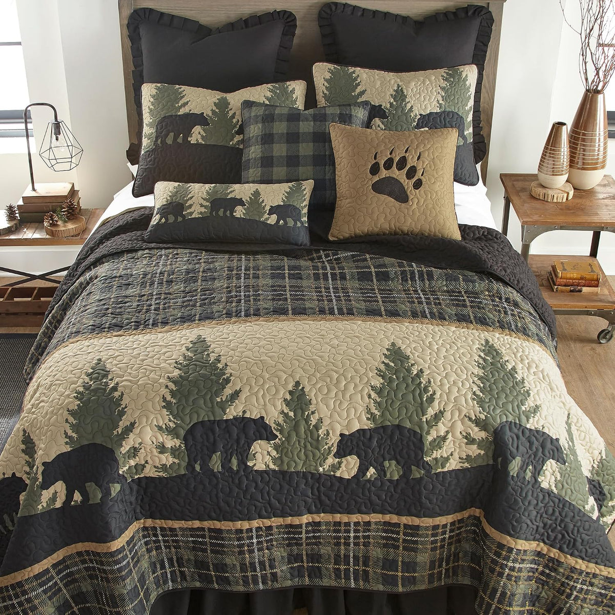 Donna Sharp Cotton Twin Quilt - Campfire Square, 68" x 90"