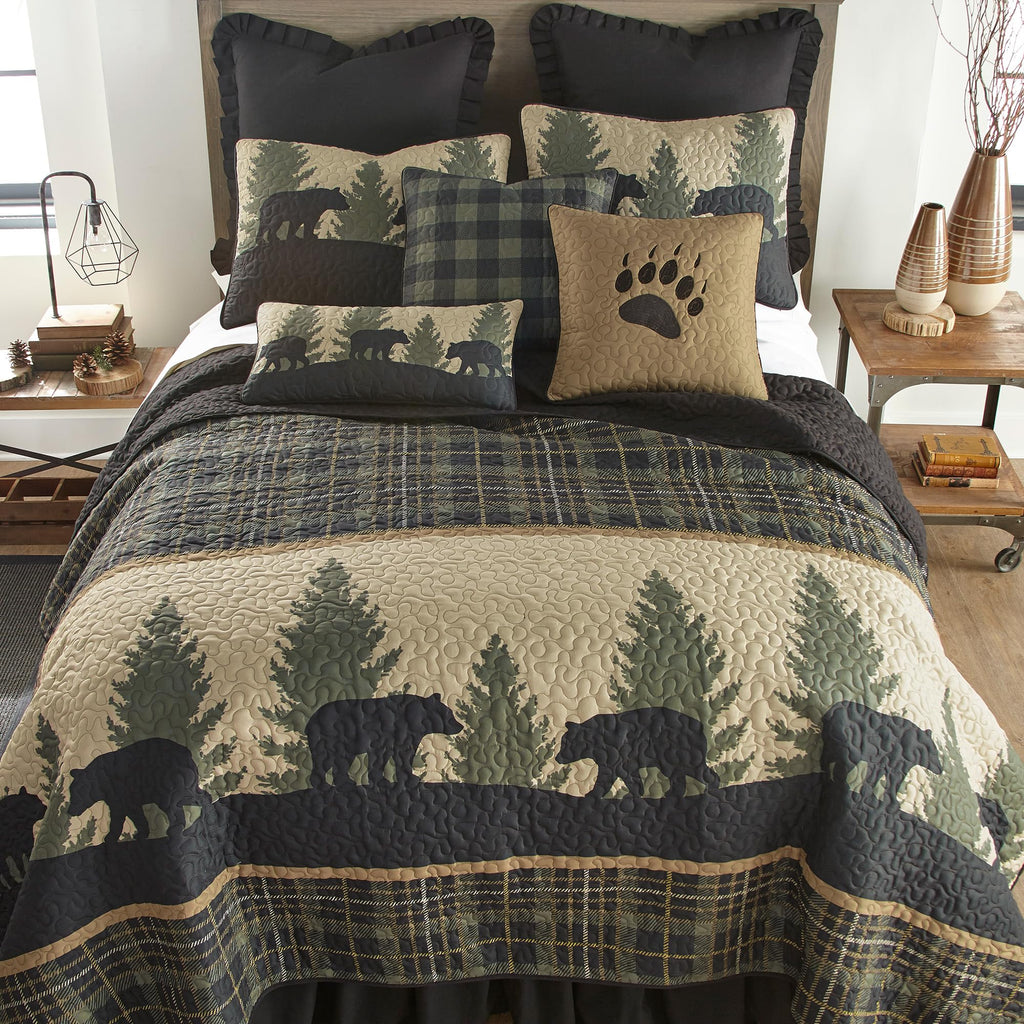 Donna Sharp Cotton Twin Quilt - Cabin Raising Pine Cone, 68" x 90"