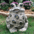 SUNGUARD Whimsical Toad Hollow Tall Stretch Jumbo Garden Frog Statues-Natural Brown