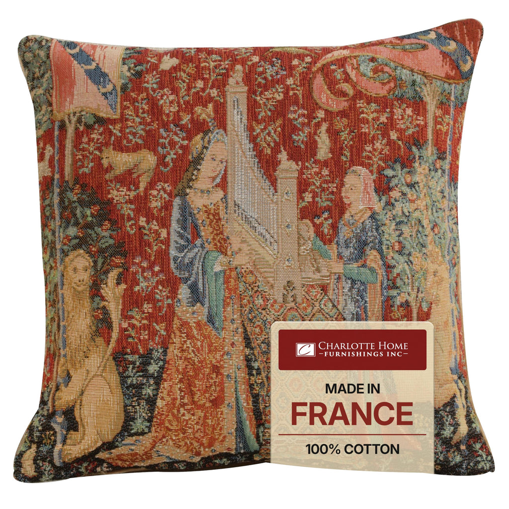 Medieval Rabbit I Tapestry Throw Pillow Cover 19"x19" With Invisible Zipper