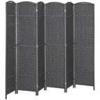 HOMCOM Room Divider 8 Panel Folding Privacy Screen 5.6' Tall Nature Wood