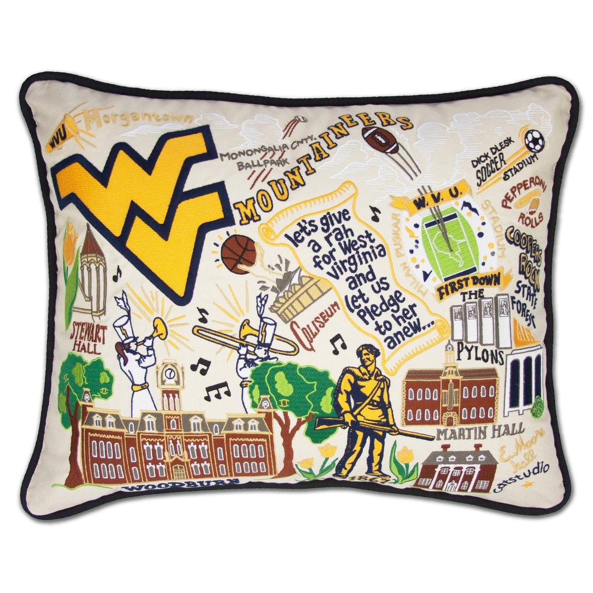 Catstudio Texas A&M Aggies Hand Embroidered Throw Pillow