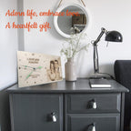 Large Personalized Wooden Clock - Customizable with Photos and Text, Battery Operated