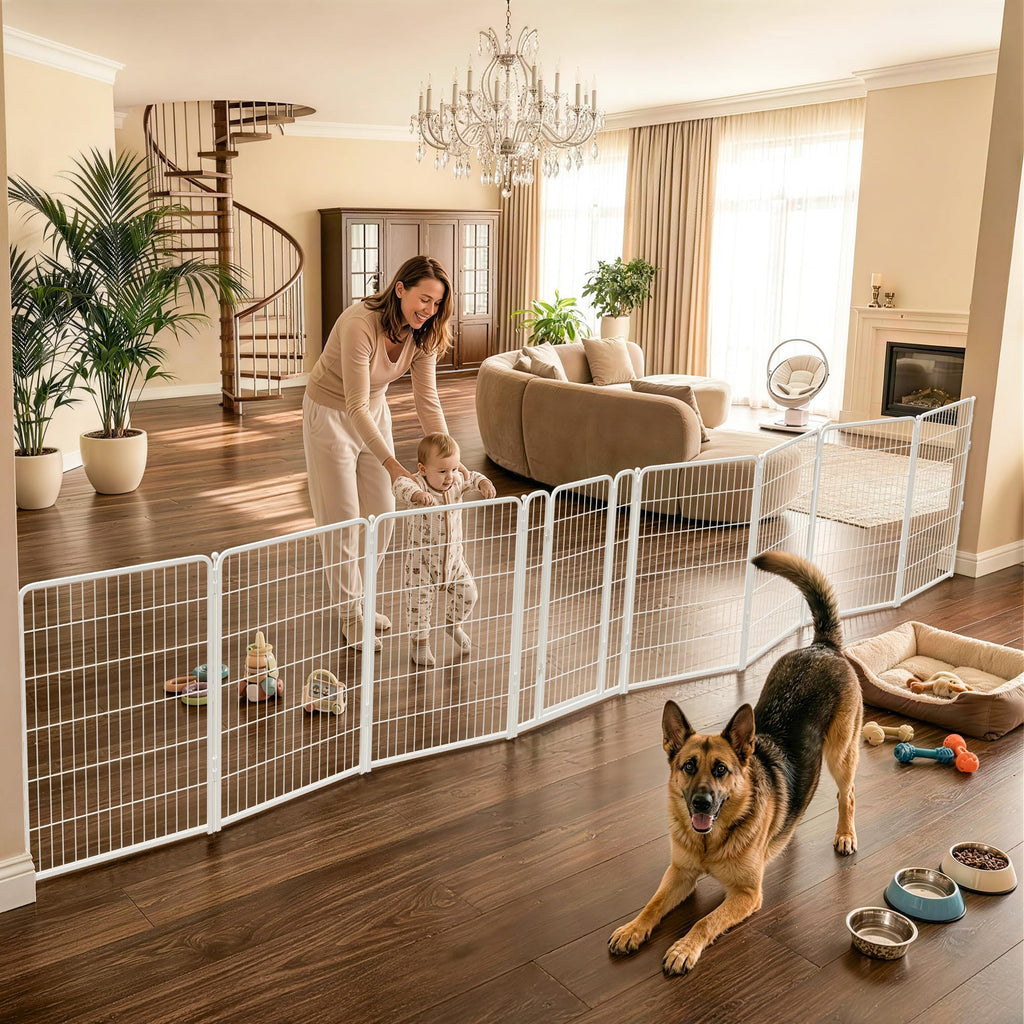 FXW Dog Gate, Extra Wide Adjustable for Openings Up to 165", 32" H