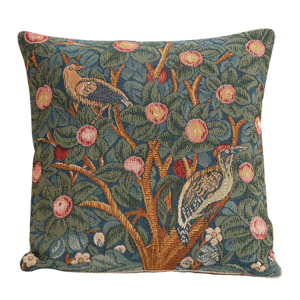 William Morris Kelmscott Tree Blue Tapestry Throw Pillow Cover 19 x 19 in