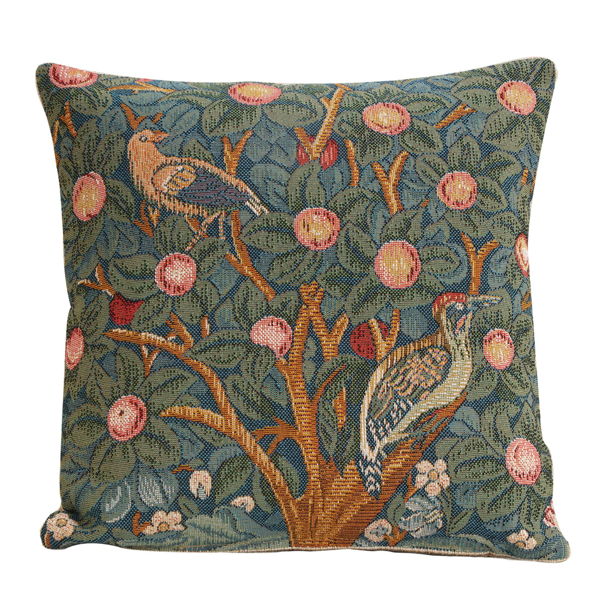 William Morris Kelmscott Tree Blue Tapestry Throw Pillow Cover 19 x 19 in