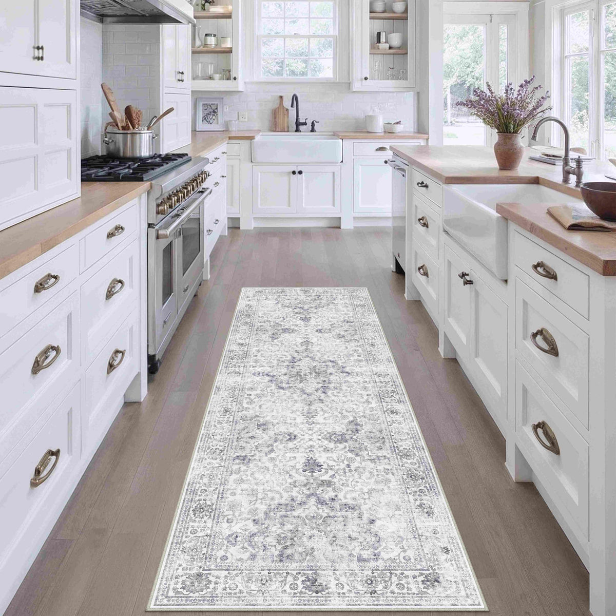 HUGEAR 8x10 Beige Neutral Area Rugs Washable Rug Carpet