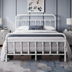 Yaheetech Queen Metal Platform Bed Frame, Victorian Headboard & Footboard