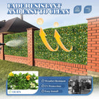 ECOOPTS 40"x40" Faux Ivy Privacy Fence Screen Artificial Boxwood Panels Topiary Hedge Plants for Indoor Outdoor Decoration, #6 Mixed Leave, 3 Packs