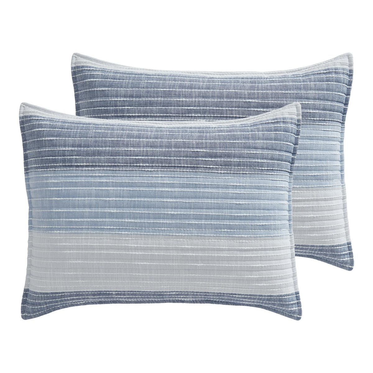 Levtex Home Sand Stripes Blue Queen Duvet Cover Set (90x94in) with 2 Pillowcases (26x20in) - Woven Jacquard Stripe - Blue, Grey, White - Cotton Queen Size Duvet Cover Set - Soft, Pre-Washed