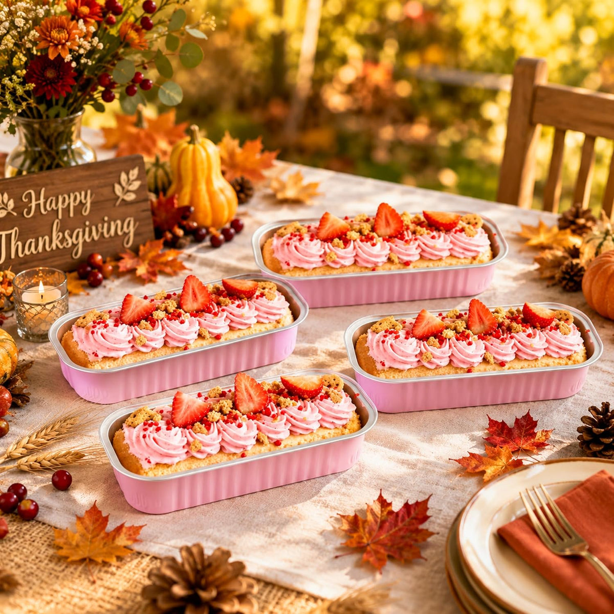Mini Cake Pans with Lids, 600 Pack Pink 6.8oz for Picnic Desserts
