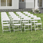 10 Pack White Folding Chairs for School Events Wedding Party Picnic