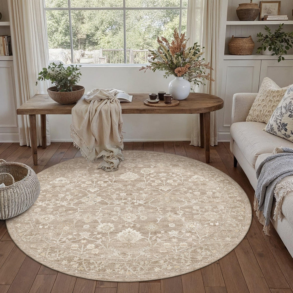 HUGEAR 8x10 Beige Neutral Area Rugs Washable Rug Carpet
