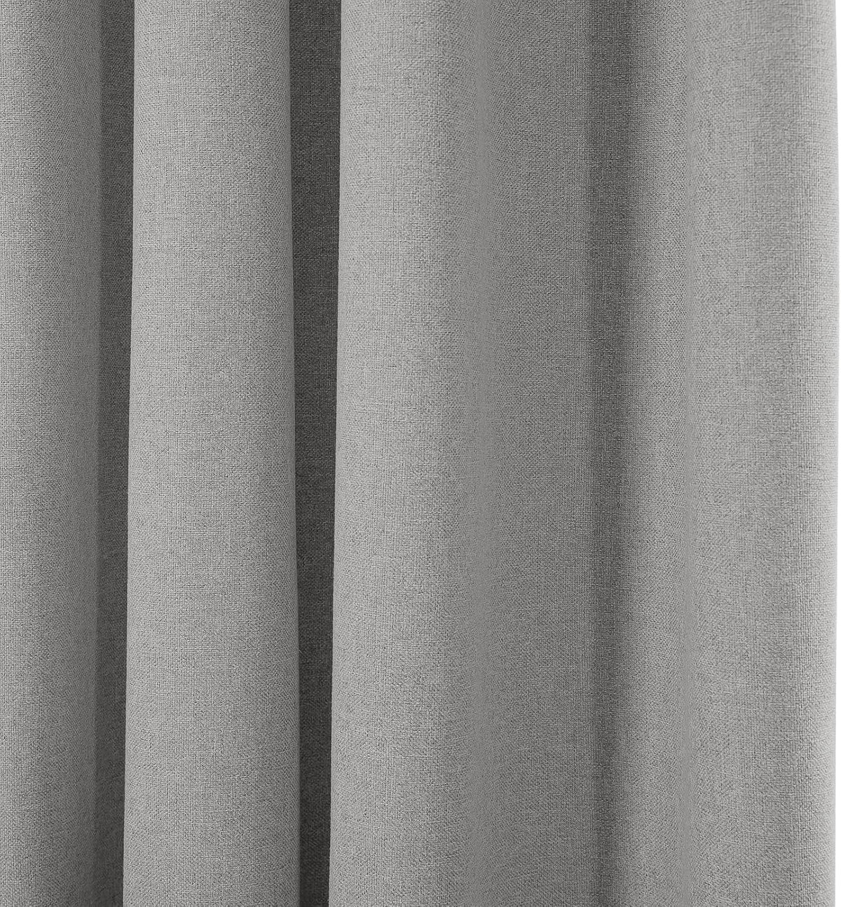ChadMade 192 Inches Extra Long Curtains, Light Blocking Rod Pocket Back Tab Hook Belt Flat Hooks Curtains for Living Room Set of 2 Panels Privacy Curtains, Light Grey, 2 Panels, 50 W x 192 L Inch