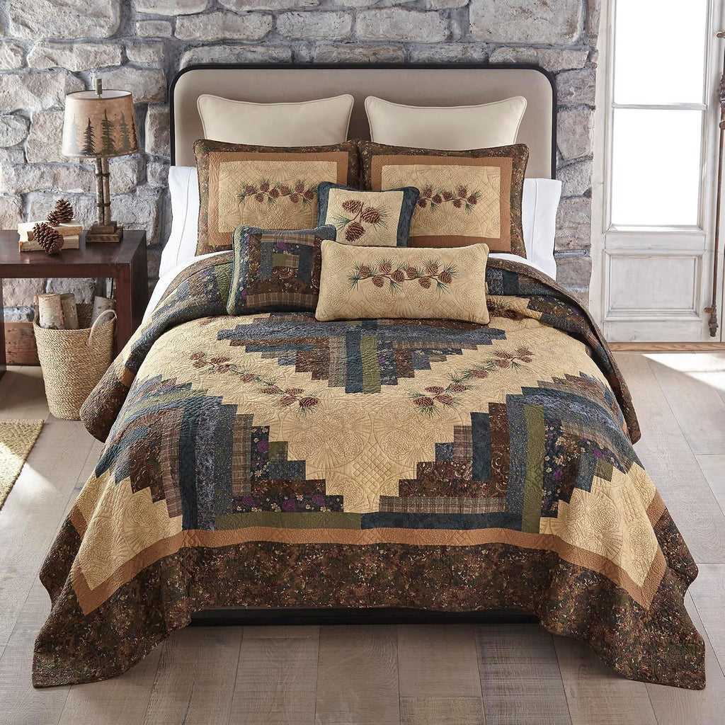 Donna Sharp Cotton Twin Quilt - Campfire Square, 68" x 90"