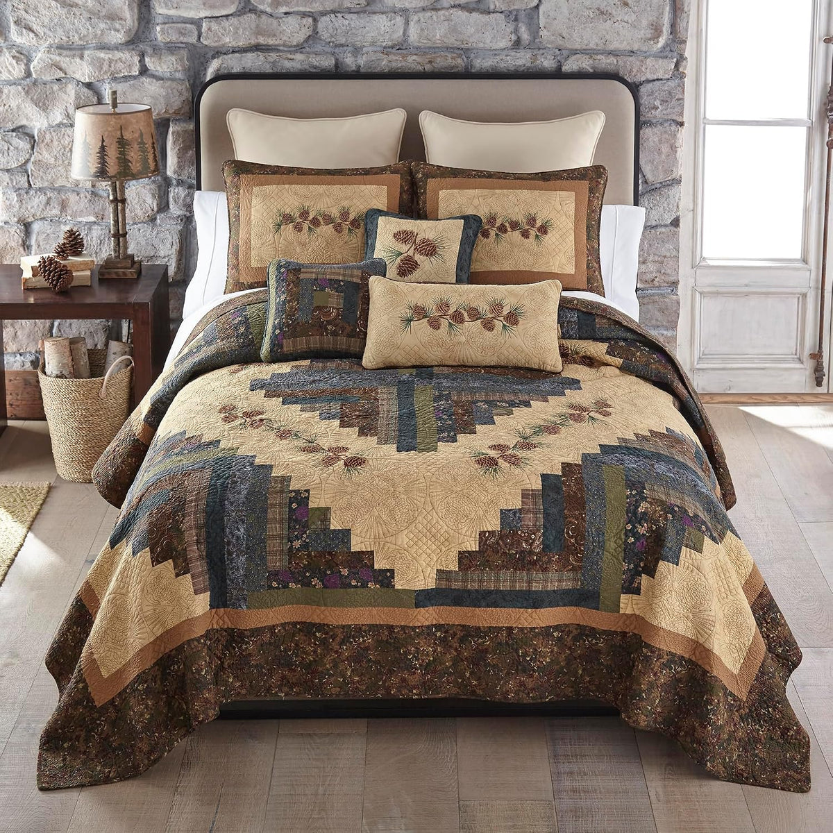 Donna Sharp Cotton Twin Quilt - Campfire Square, 68" x 90"