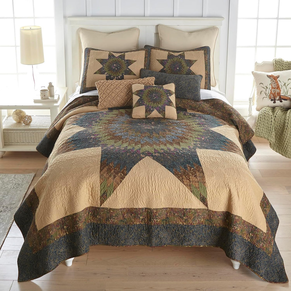 Donna Sharp Cotton Twin Quilt - Campfire Square, 68" x 90"