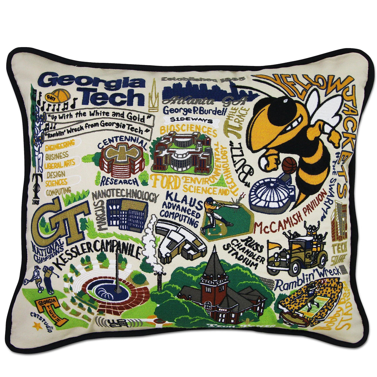 Catstudio Texas A&M Aggies Hand Embroidered Throw Pillow