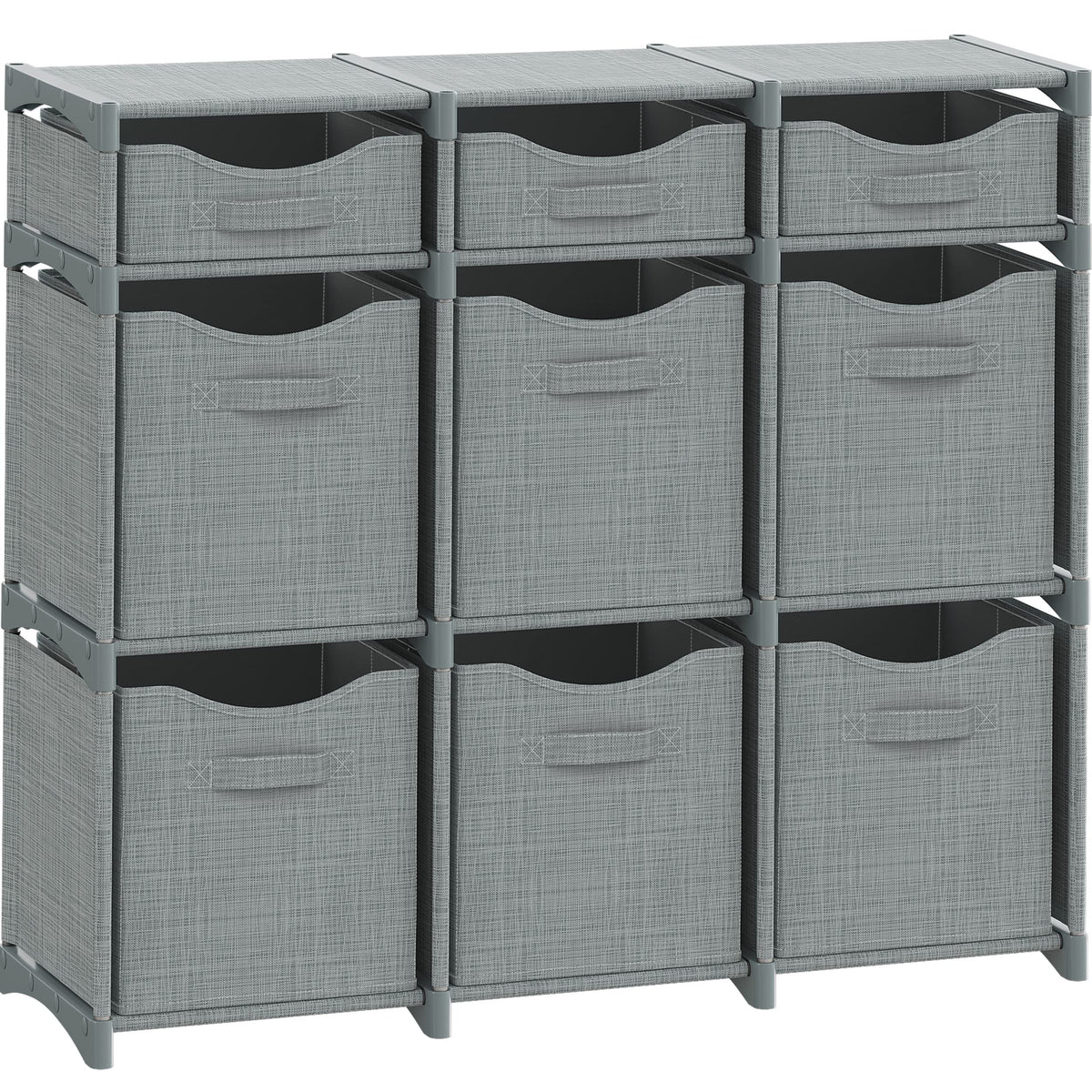 Cube Storage Organizer with Storage Bins Included - The Perfect Closet Organizers and Storage Solution. Includes 12 Storage Cubes, Great For Toy Storage, Closet Storage, Clothes Storage (Grey)