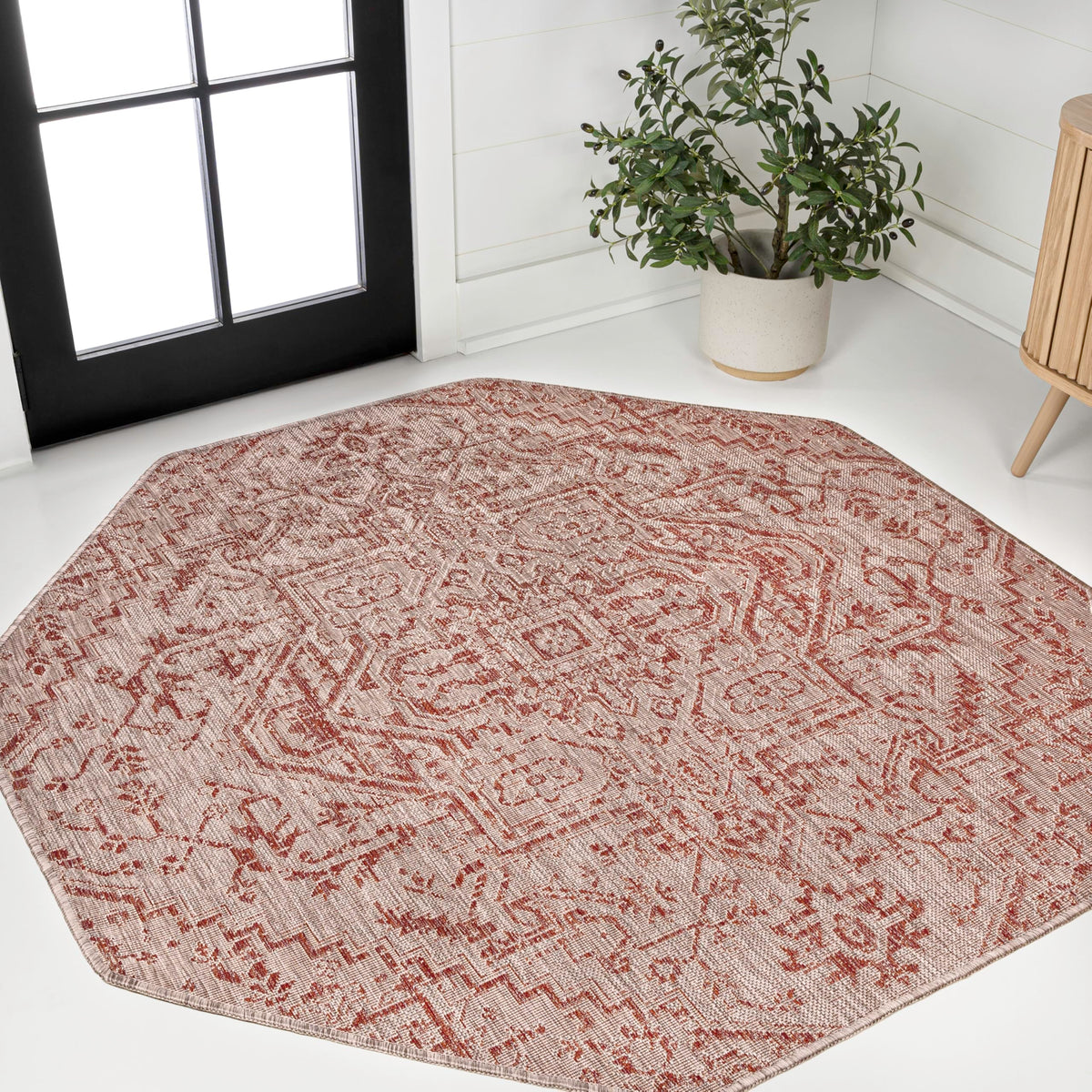 JONATHAN Y Boho Medallion Indoor Outdoor Area Rug 9X12 Navy/Gray, Estrella Textured Weave for Backyard, Patio, Porch, Easy-Cleaning, High Traffic, Pet-Friendly, Non-Shedding (SMB105B-9)