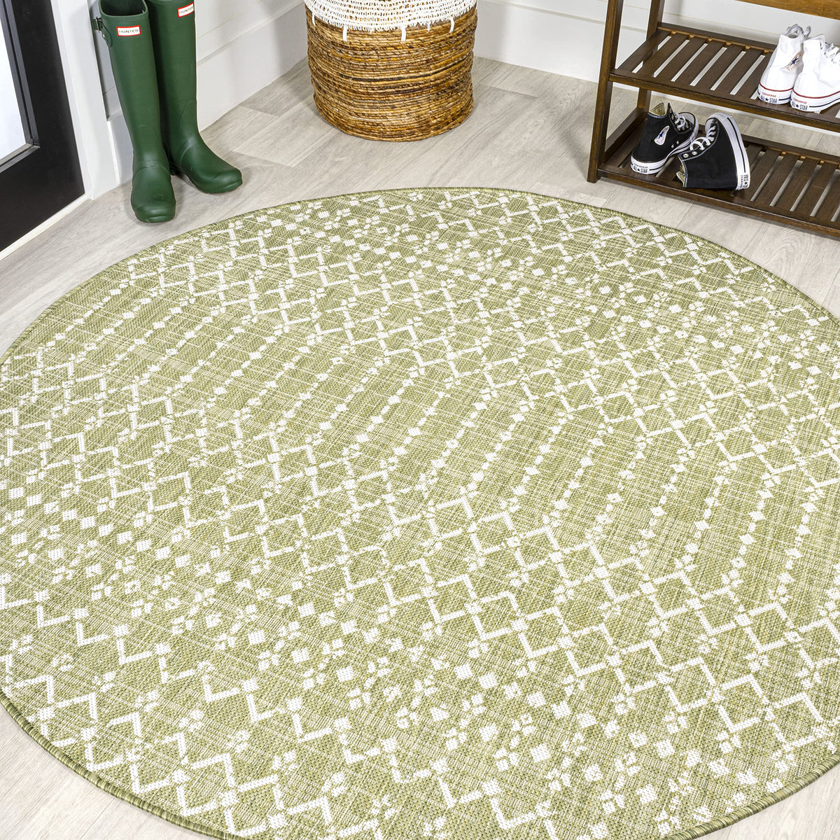 JONATHAN Y Moroccan Geometric Indoor Outdoor Area Rug 8X10 Natural/Black, Ourika Textured Weave for Backyard, Patio, Porch, Easy-Cleaning, High Traffic, Pet-Friendly, Non-Shedding (SMB108D-8)