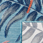 SAFAVIEH Washable Rug Outdoor Cabana Collection - 8' x 10', Blue & Rust, Non-Shedding & Easy to Clean, Ideal for Patio, Backyard, Mudroom (CBN458M)