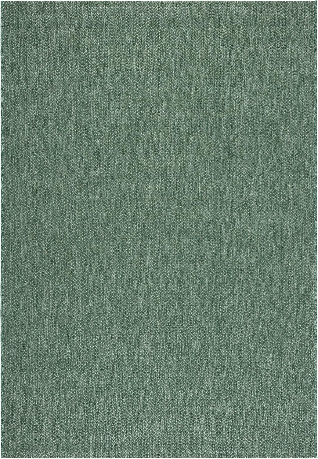 SAFAVIEH Washable Rug Outdoor Courtyard Collection - 5'3" x 7'7", Dark Green, Non-Shedding & Easy Cleaning, Ideal for Patio, Backyard, Mudroom (CY6520-32222)