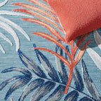 SAFAVIEH Washable Rug Outdoor Cabana Collection - 6'5" x 9'6", Blue & Rust, Non-Shedding & Easy to Clean, Ideal for Patio, Backyard, Mudroom (CBN458M)